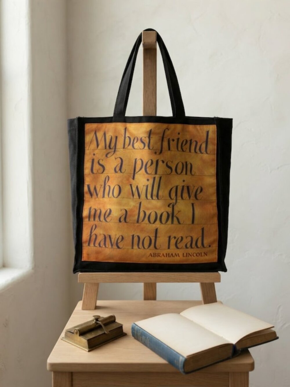 Punctuate by Barnes & Noble Tote Bag Literary Quote Black Multicolored OS
